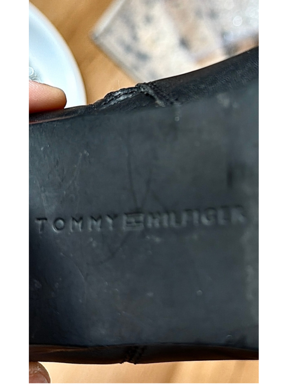Tommy Hilfiger Black Leather Mid-Calf Boots Block Heel Side Zip Women’s - Picture 6 of 6